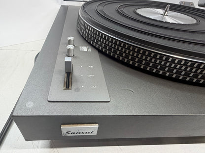 Sansui SR-525 Direct Drive Turntable w/ Sansui SV-27A Cart new OEM stylus Tested Working