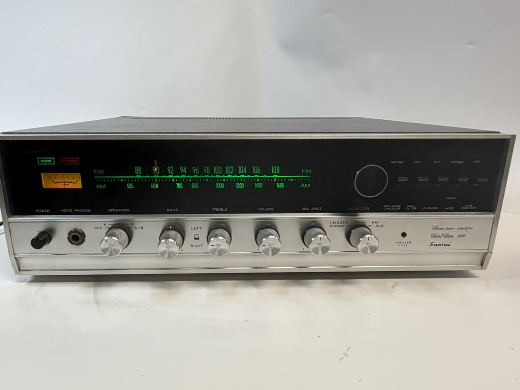 Sansui 800 Vintage Stereo Receiver – New LED Lamps/No FM – Tested