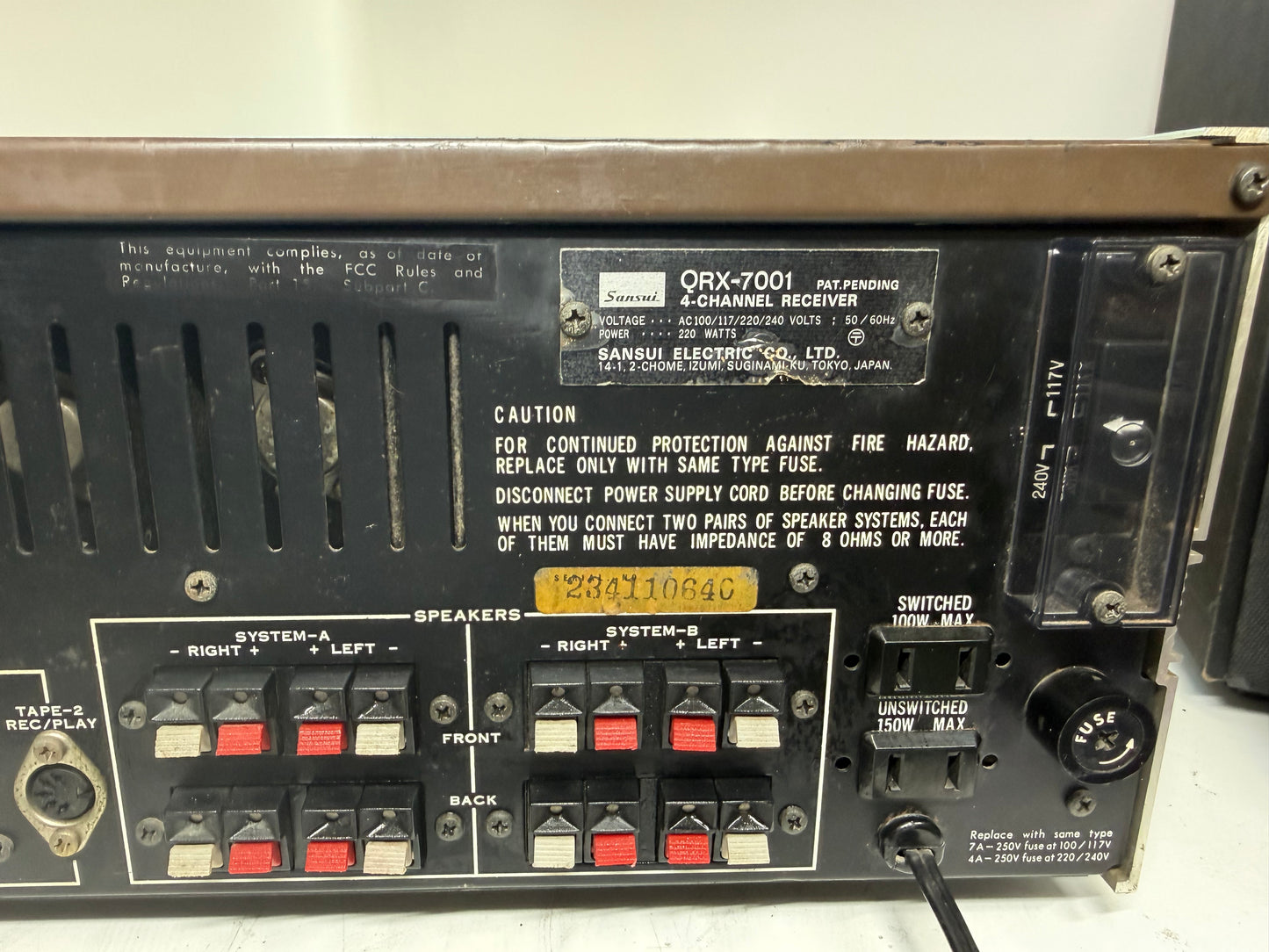 Sansui QRX-7001 Quad Receiver Parts Repair 2CH & 4CH Direct Work Read