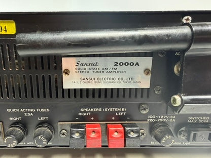 Sansui 2000A Stereo Receiver Serviced DeoxIT Tested Working Vintage