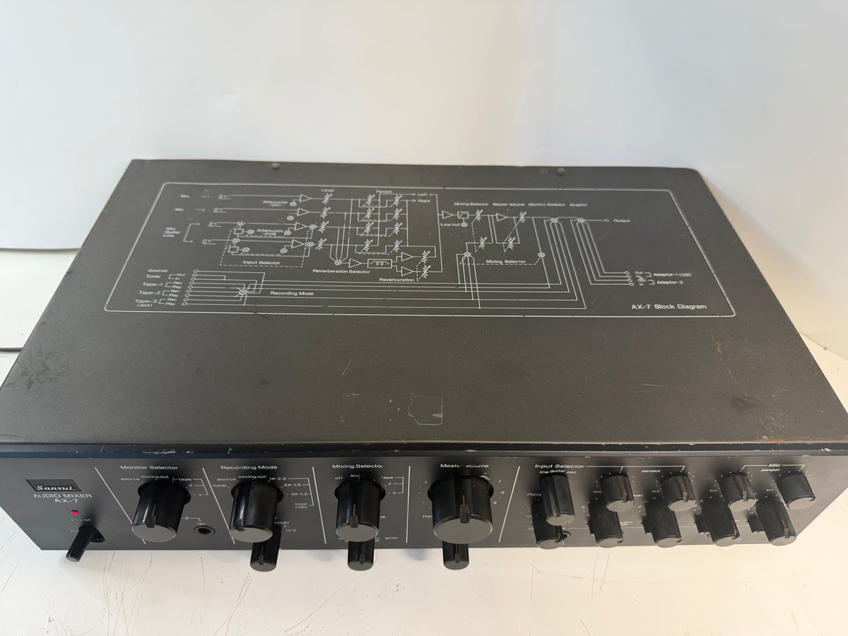 Sansui AU-317 Integrated Amplifier + AX-7 Audio Mixer Processor Tested