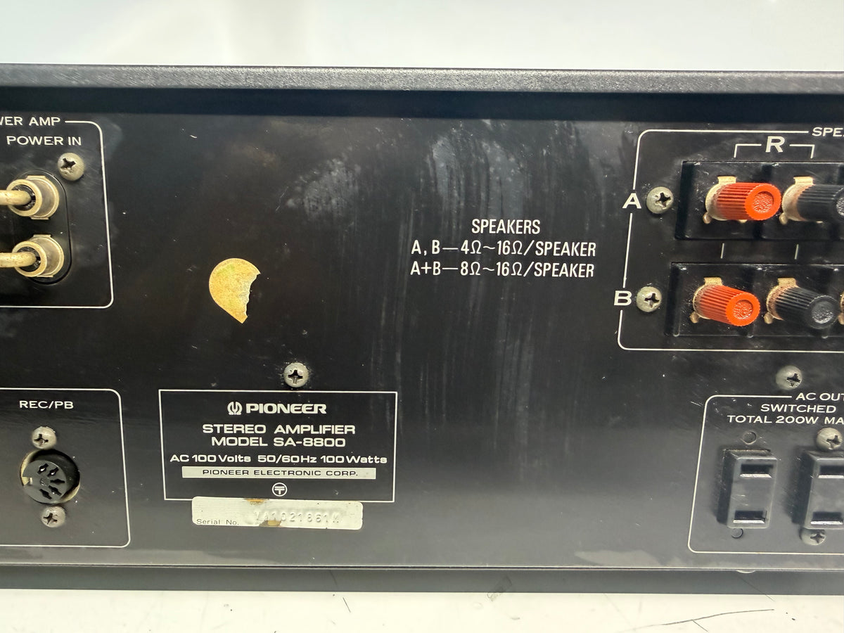 Pioneer SA-8800 Integrated Amplifier 100V DeoxIT Serviced Tested Japan