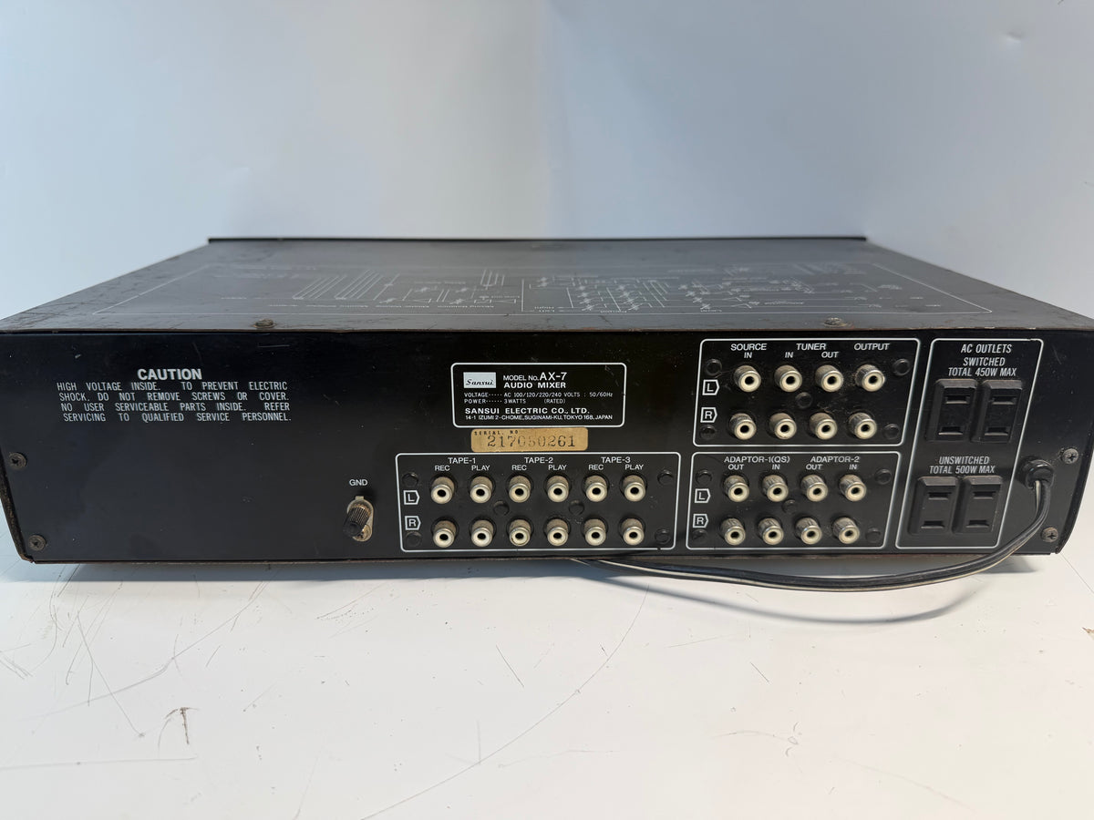 Sansui AU-317 Integrated Amplifier + AX-7 Audio Mixer Processor Tested