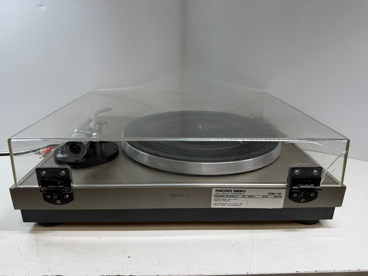 Micro Seiki MB-10 Belt Drive Turntable New Belt Tested Working Vintage