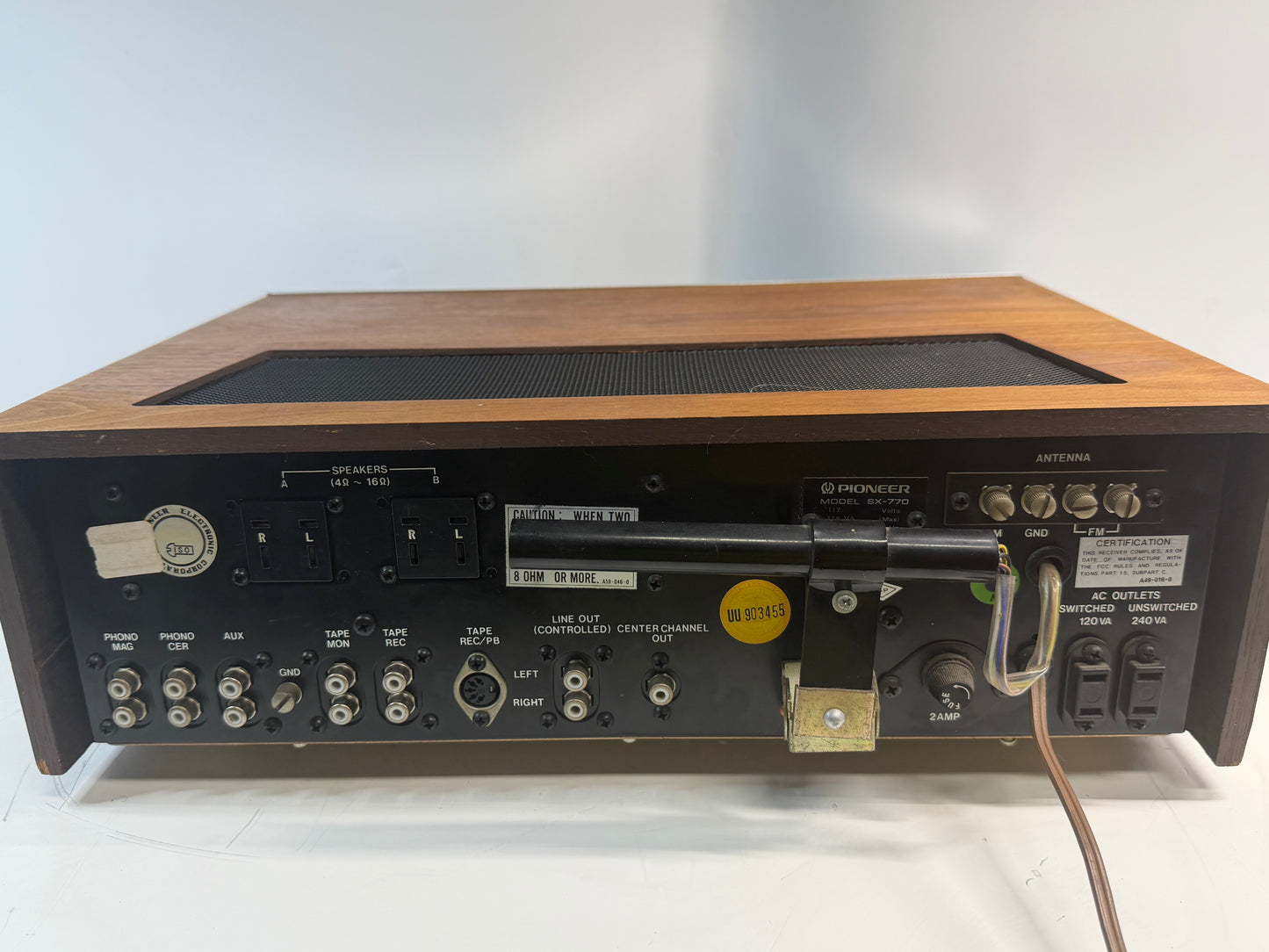 Pioneer SX-770 Stereo Receiver New Lamps Fuses DeoxIT Cleaned Tested