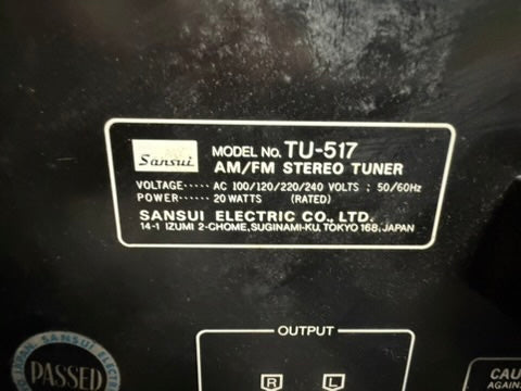 Sansui TU-517 AM/FM Tuner – Serviced (DeoxIT), Custom Green Lights, Fully Tested