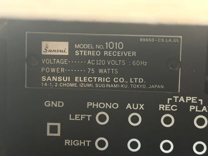 Sansui 1010 Stereo Receiver Custom Case Blue LED DeoxIT Serviced Vintage