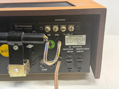Pioneer SX-770 Stereo Receiver New Lamps Fuses DeoxIT Cleaned Tested