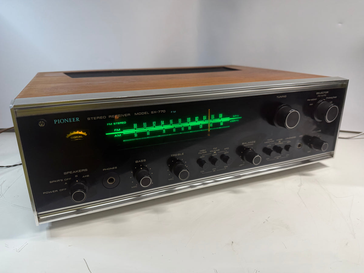 Pioneer SX-770 Stereo Receiver New Lamps Fuses DeoxIT Cleaned Tested