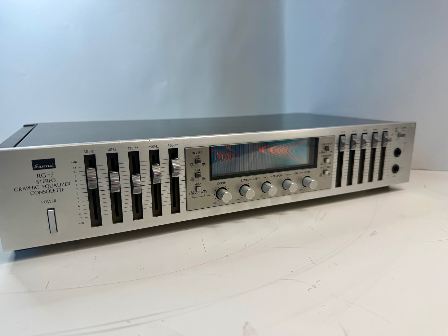 Sansui RG-7 Graphic Equalizer Reverb 100V Excellent Condition Tested Japan