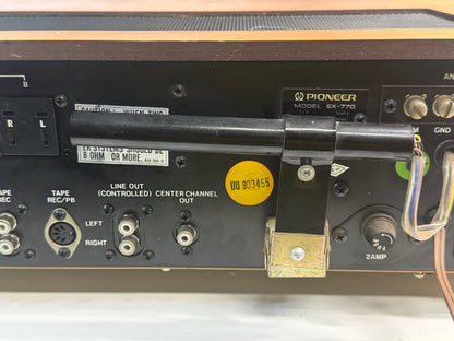 Pioneer SX-770 Stereo Receiver New Lamps Fuses DeoxIT Cleaned Tested