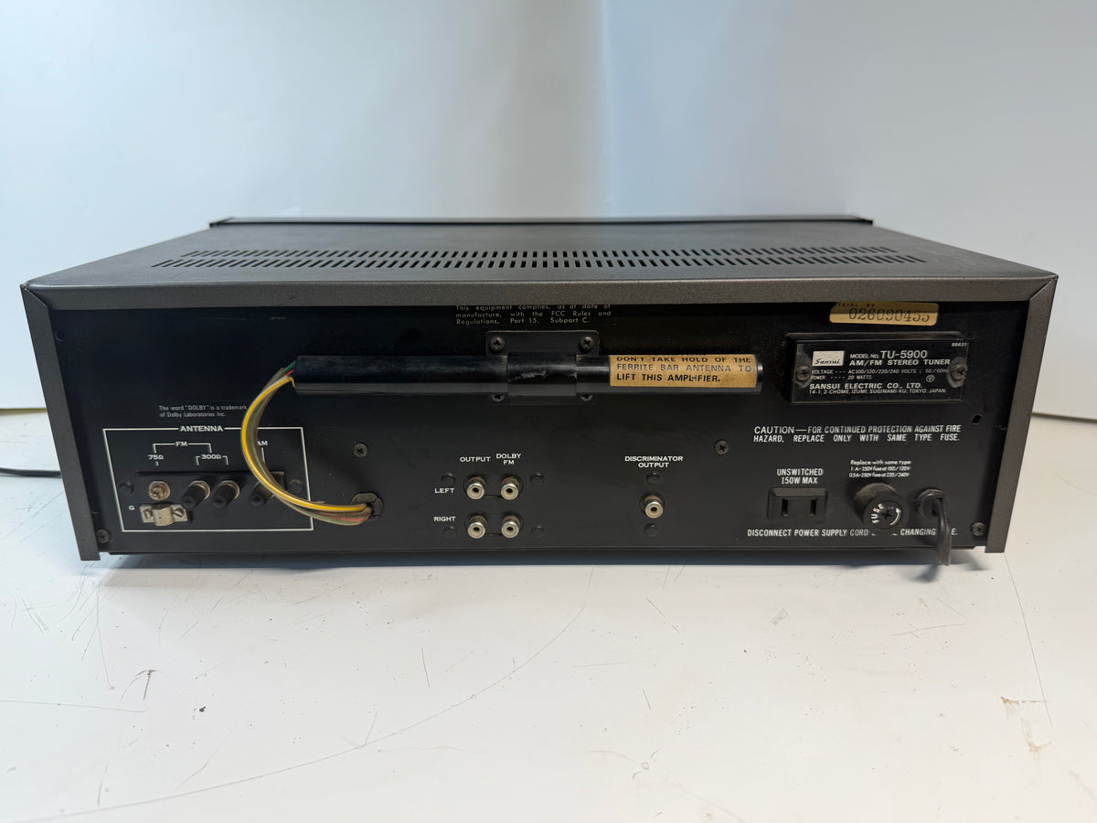 Sansui TU-5900 AM FM Stereo Tuner Blue Green LEDs DeoxIT Cleaned & Tested