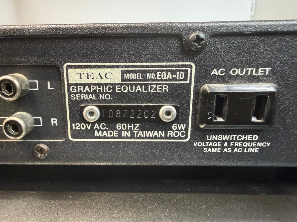 TEAC EQA-10 Stereo Ten-Band Graphic Equalizer [Late 1980s - Early 1990s]