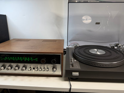 Sansui 1000X Receiver & SR-525 Turntable Vintage Stereo System Tested