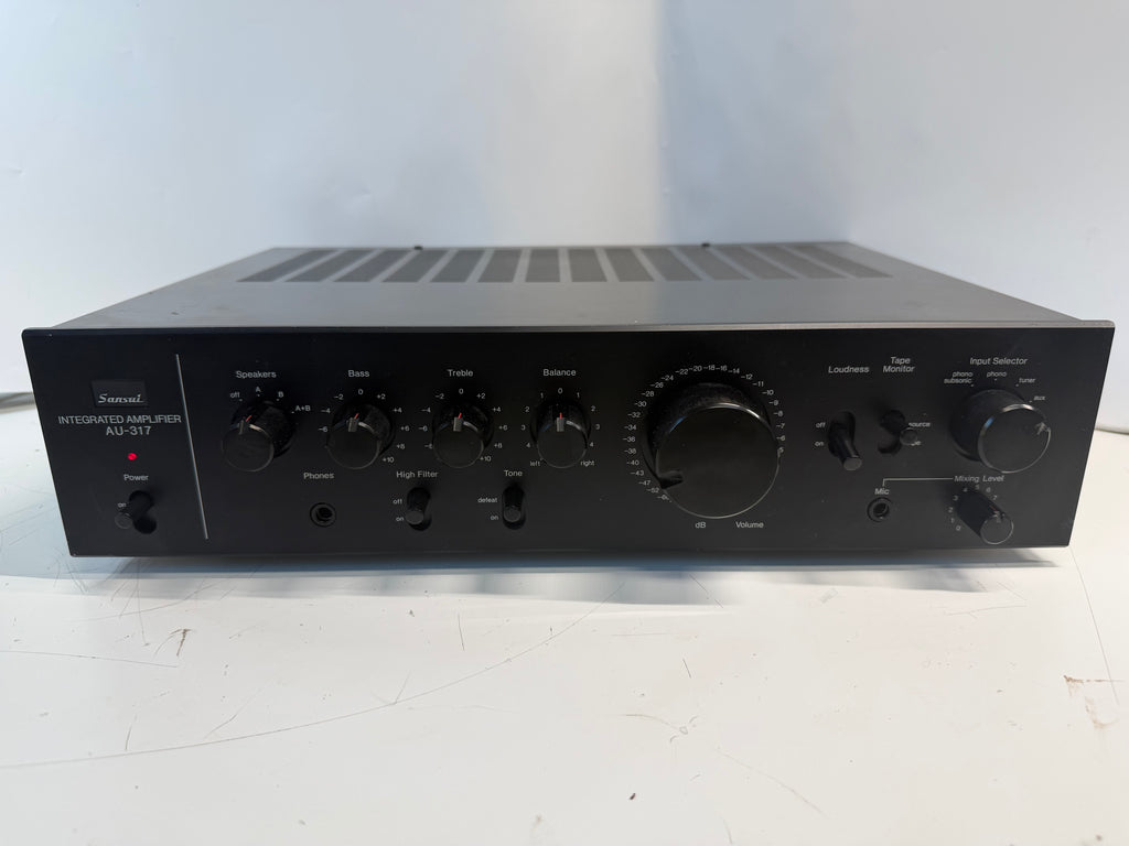 Sansui AU-317 Integrated Amplifier + AX-7 Audio Mixer Processor Tested