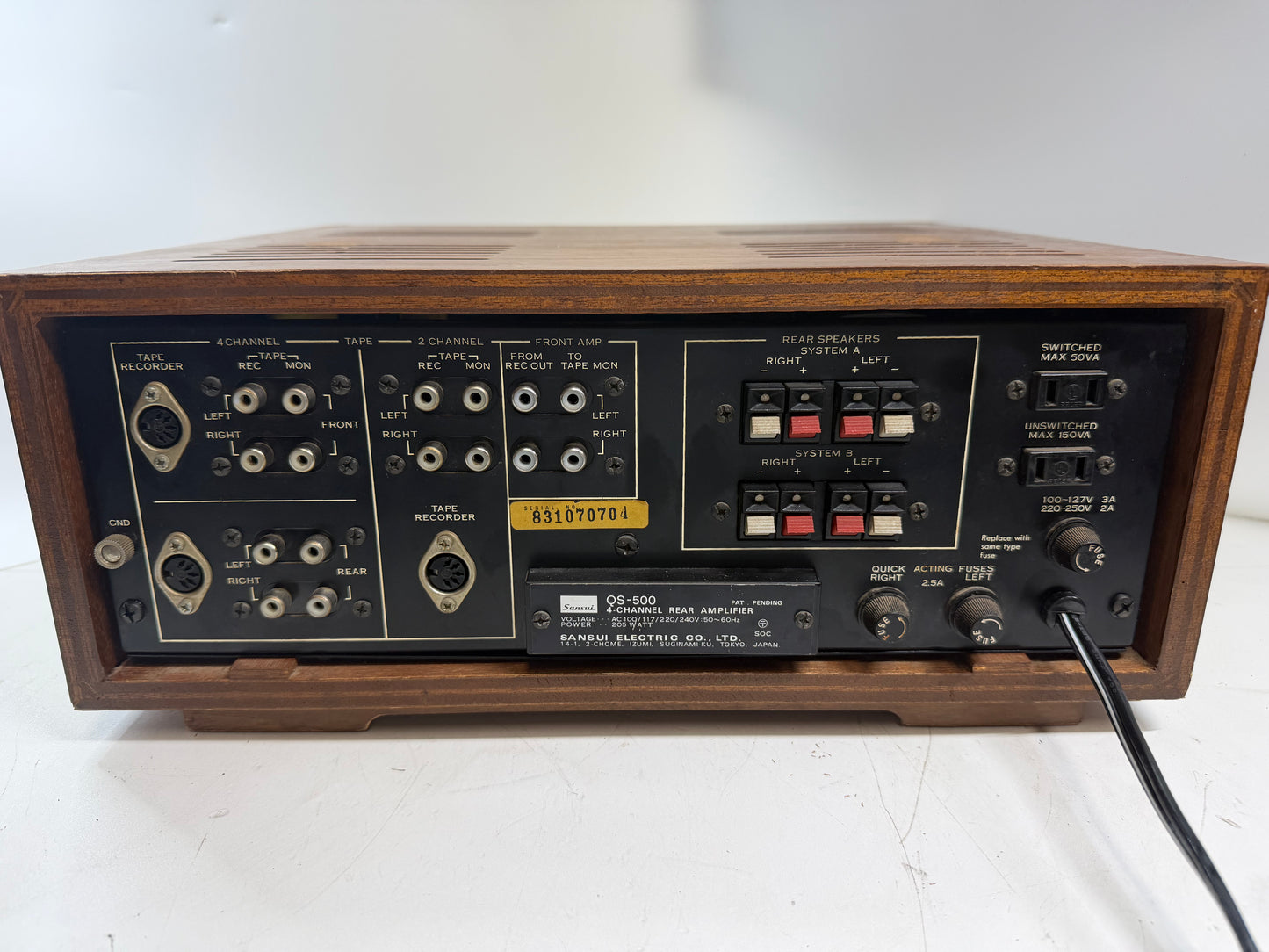 Sansui QS-500 Quad Decoder & Rear Amp – Serviced (DeoxIT), Fully Tested, Clean