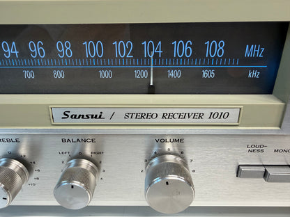 Sansui 1010 Stereo Receiver Custom Case Blue LED DeoxIT Serviced Vintage