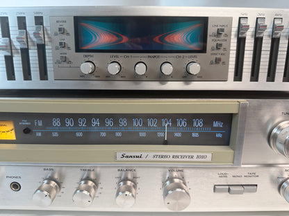 Sansui 1010 + RG-7 Equalizer Reverb Custom Blue LED Vintage HiFi Bundle
