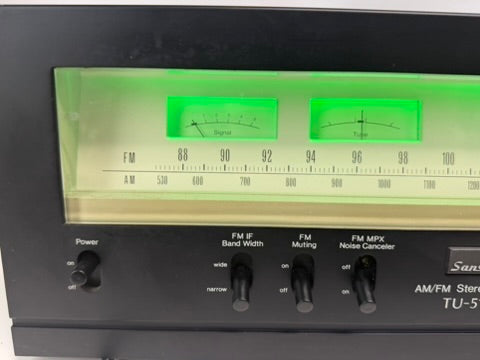 Sansui TU-517 AM/FM Tuner – Serviced (DeoxIT), Custom Green Lights, Fully Tested