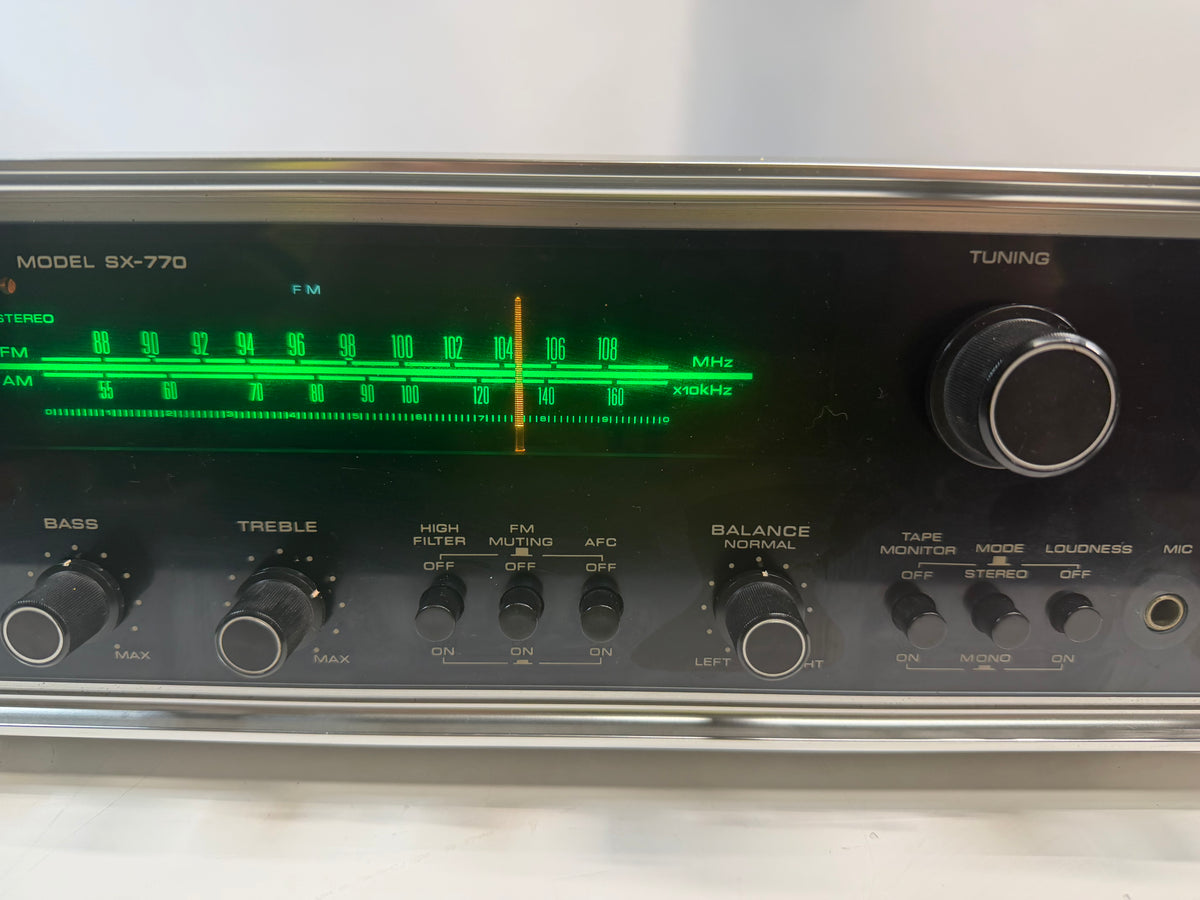 Pioneer SX-770 Stereo Receiver New Lamps Fuses DeoxIT Cleaned Tested