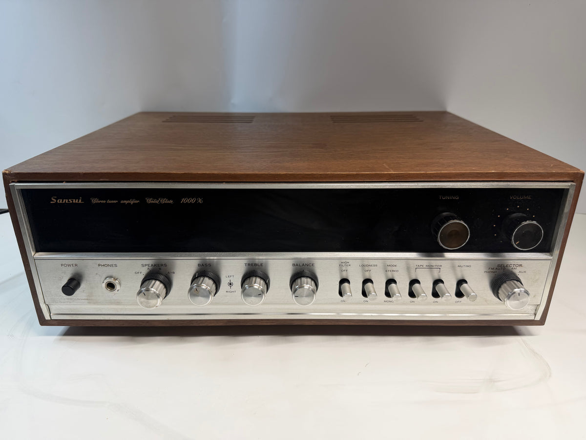 Sansui 1000X Receiver & SR-525 Turntable Vintage Stereo System Tested