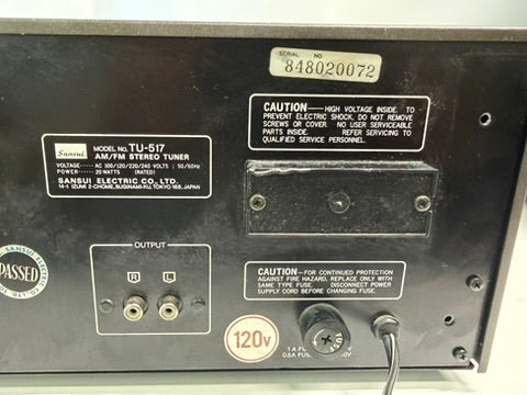 Sansui TU-517 AM/FM Tuner – Serviced (DeoxIT), Custom Green Lights, Fully Tested