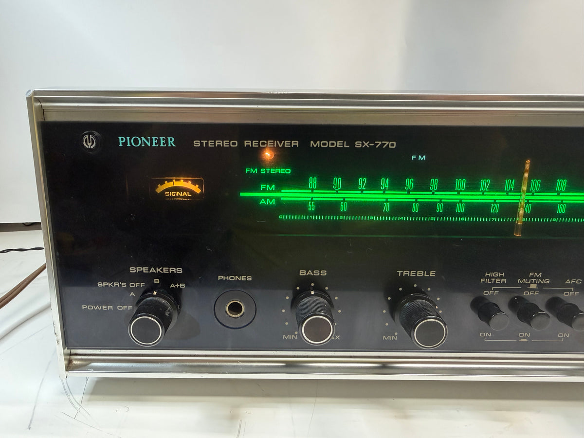 Pioneer SX-770 Stereo Receiver New Lamps Fuses DeoxIT Cleaned Tested
